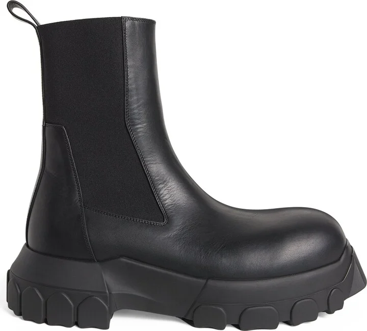 Rick Owens Leather Beatle Bozo Tractor Boots