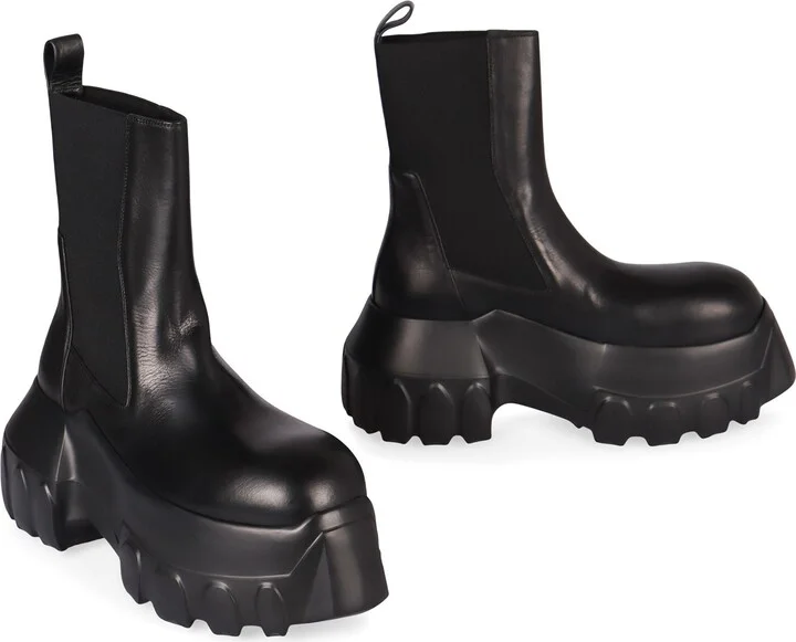 Rick Owens Leather Chelsea Boots - Image 2