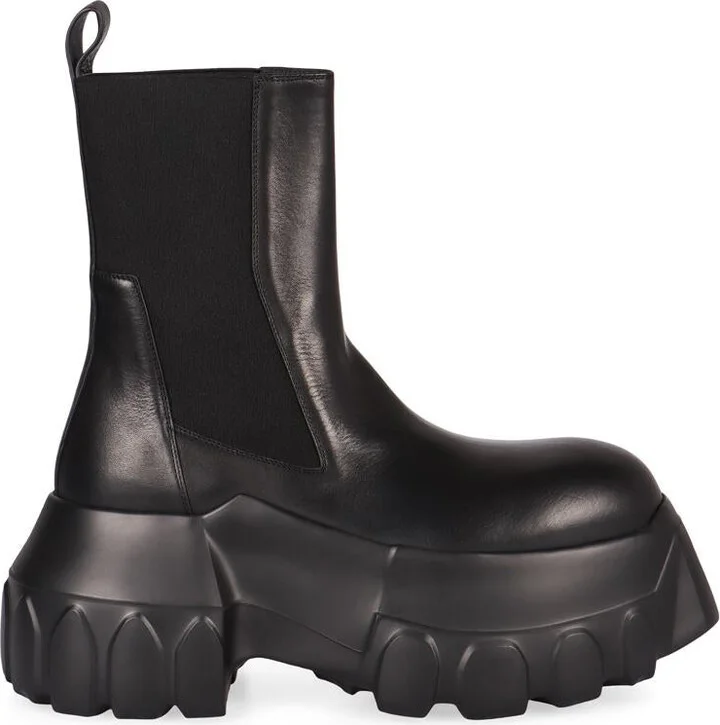 Rick Owens Leather Chelsea Boots