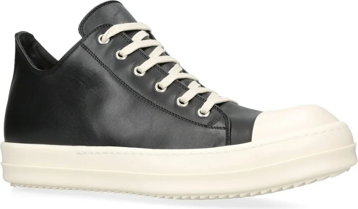 Rick Owens Leather Classic Low-Top Sneakers - Image 3