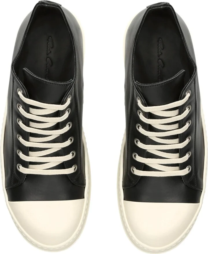Rick Owens Leather Classic Low-Top Sneakers - Image 4