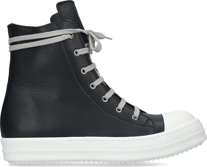 Rick Owens Leather High-Top Sneakers - Image 3