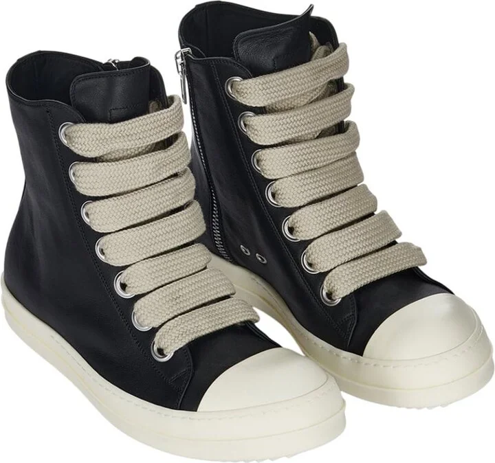 Rick Owens Leather High-Top Sneakers - Image 2