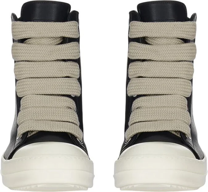Rick Owens Leather High-Top Sneakers - Image 3
