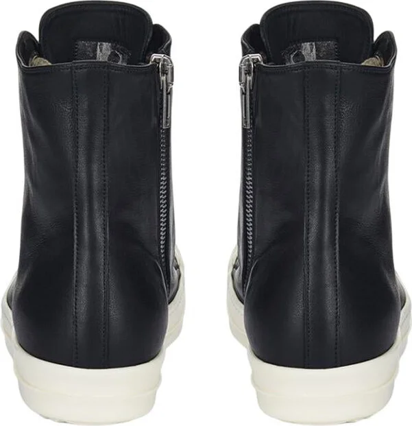 Rick Owens Leather High-Top Sneakers - Image 5