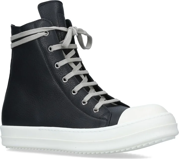 Rick Owens Leather High-Top Sneakers