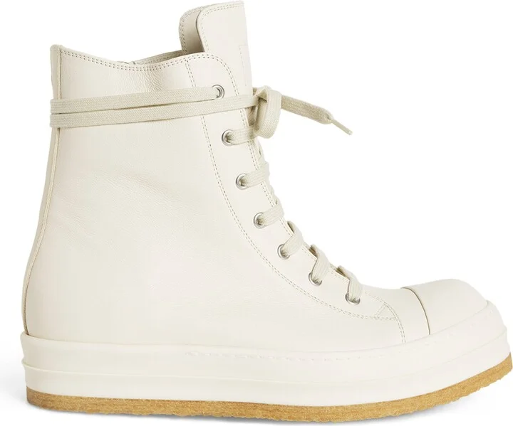 Rick Owens Leather High-Top Sneakers