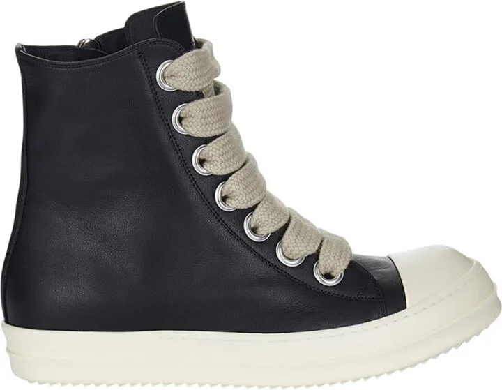 Rick Owens Leather High-Top Sneakers