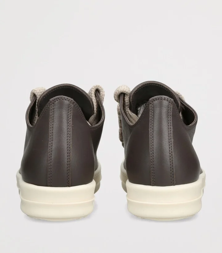 Rick Owens Leather Jumbo-Lace Sneakers - Image 2