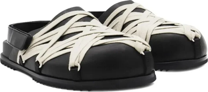 Rick Owens Leather Loafers With Crisscross Detail - Image 2