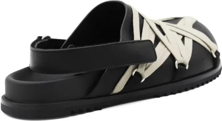 Rick Owens Leather Loafers With Crisscross Detail - Image 3