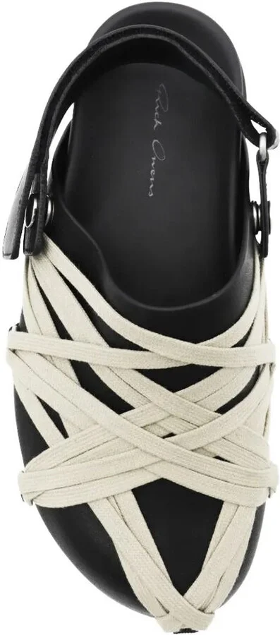 Rick Owens Leather Loafers With Crisscross Detail - Image 4