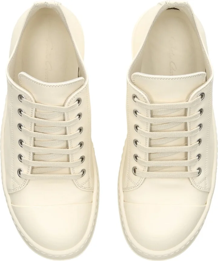 Rick Owens Leather Low-Top Sneakers - Image 4