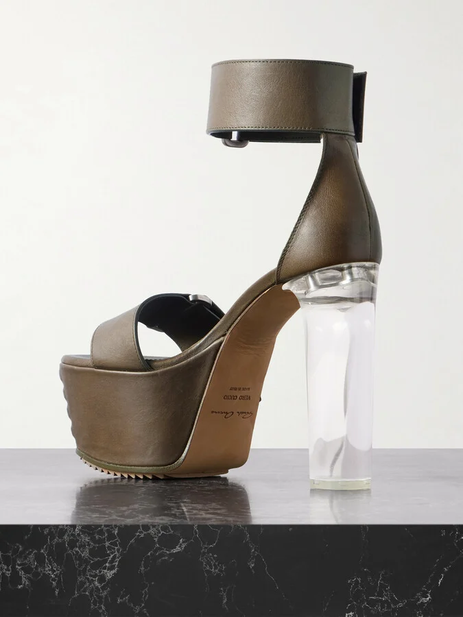 Rick Owens - Leather Platform Sandals - Brown - Image 3