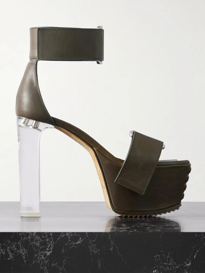 Rick Owens - Leather Platform Sandals - Brown
