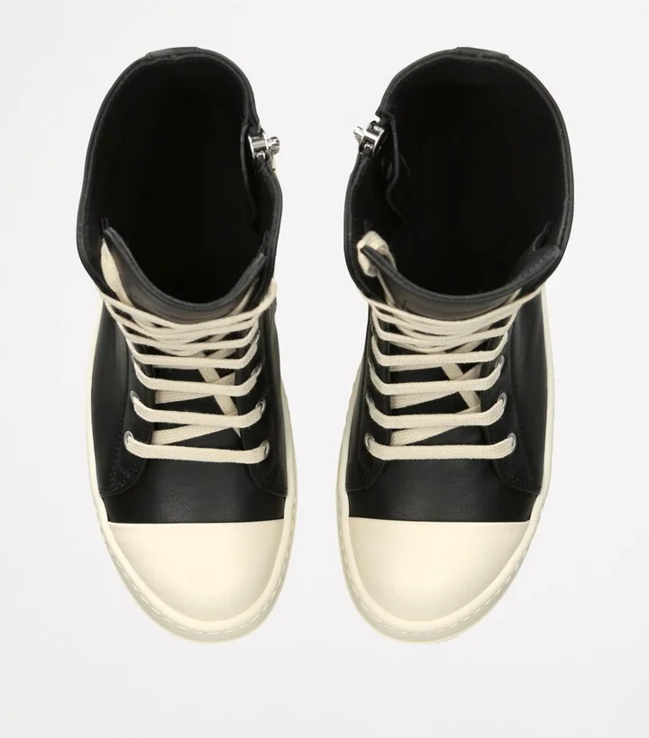 Rick Owens Leather Porterville High-Top Sneakers - Image 4