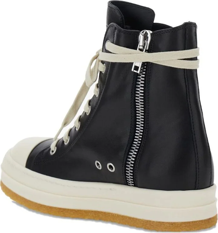 Rick Owens Leather Sneakers - Image 4