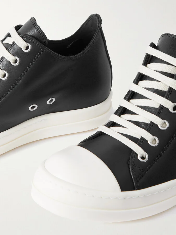 Rick Owens - Leather Sneakers - Black - Image 4
