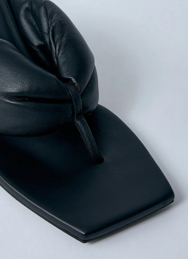 Rick Owens Leather Thong Wedge Sandals - Woman Sandals Black Eu - 36 - Image 3