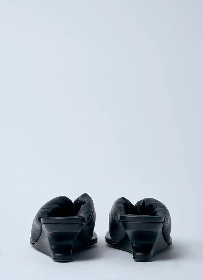 Rick Owens Leather Thong Wedge Sandals - Woman Sandals Black Eu - 36 - Image 5
