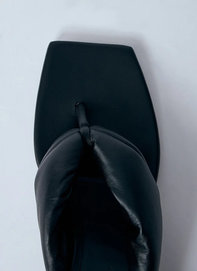 Rick Owens Leather Thong Wedge Sandals - Woman Sandals Black Eu - 36 - Image 6