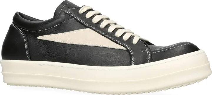 Rick Owens Leather Vintage Low-Top Sneakers - Image 3
