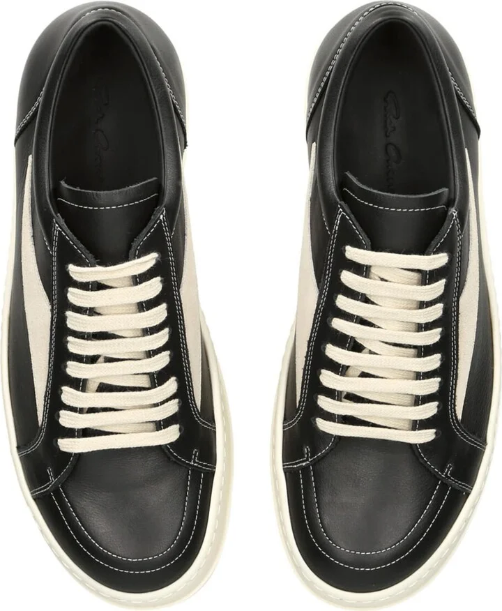 Rick Owens Leather Vintage Low-Top Sneakers - Image 4