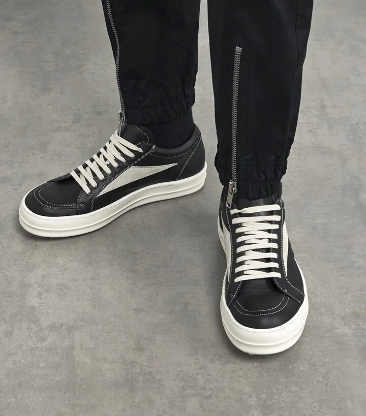 Rick Owens Leather Vintage Low-Top Sneakers - Image 2