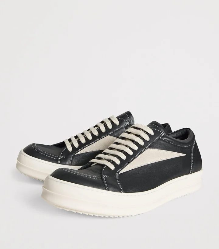Rick Owens Leather Vintage Low-Top Sneakers - Image 3