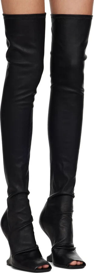 Rick Owens Lilies Black Porterville Cantilever 11 Tall Boots - Image 4