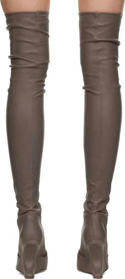 Rick Owens Lilies Gray Porterville Cantilever 11 Tall Boots - Image 2