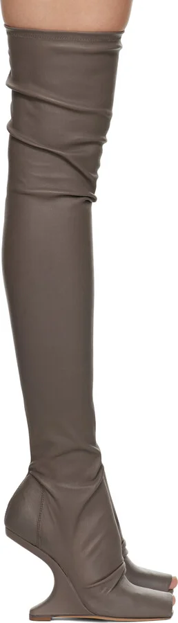 Rick Owens Lilies Gray Porterville Cantilever 11 Tall Boots