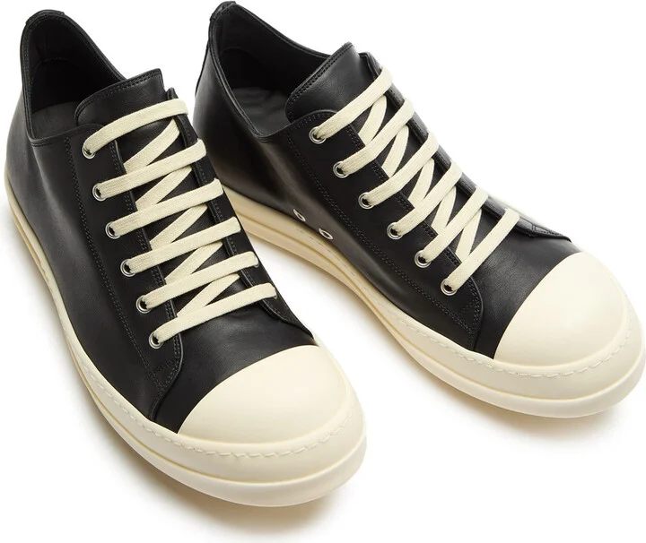 Rick Owens Low Leather Sneakers - Image 3