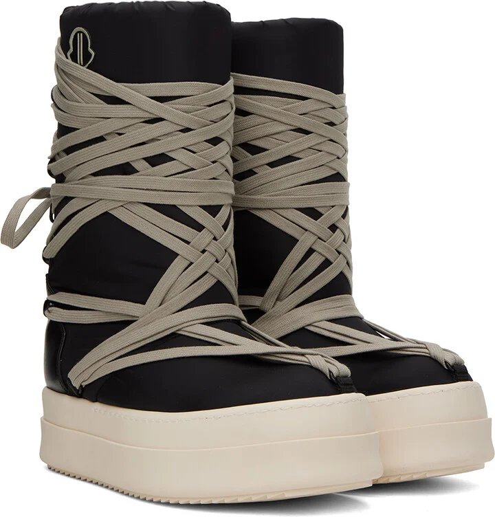 Rick Owens Moncler + Rick Owens Black Big Rocks Boots - Image 4