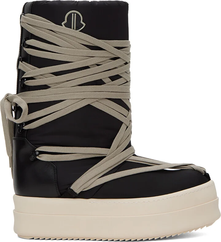 Rick Owens Moncler + Rick Owens Black Big Rocks Boots