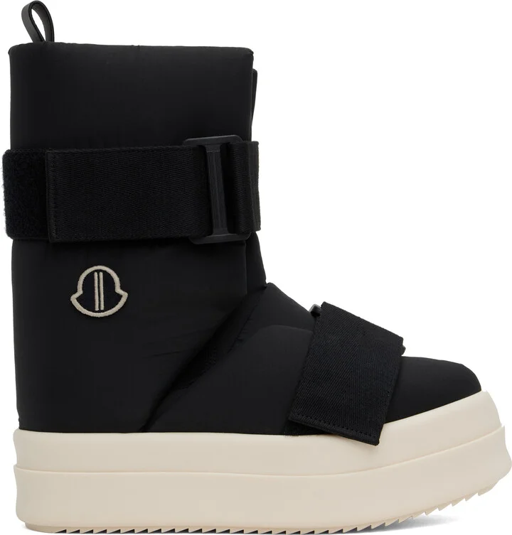 Rick Owens Moncler + Rick Owens Black Low Splint Boots