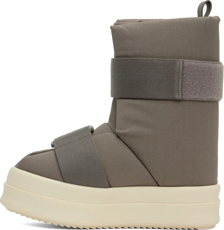 Rick Owens Moncler + Rick Owens Gray Low Splint Boots - Image 3