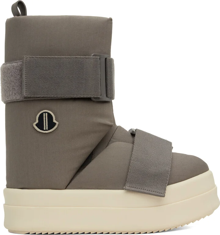 Rick Owens Moncler + Rick Owens Gray Low Splint Boots