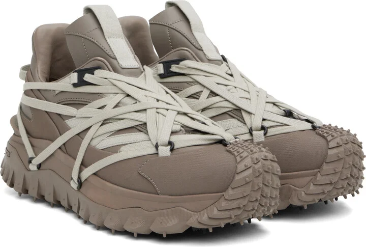 Rick Owens Moncler + Rick Owens Gray Trailgrip Megalace Sneakers - Image 4