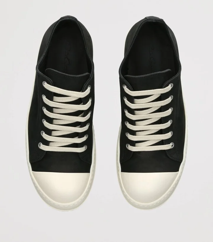 Rick Owens Nubuck Classic Low-Top Sneakers - Image 4