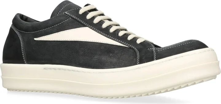 Rick Owens Nubuck Leather Low-Top Sneakers - Image 3