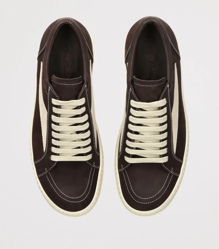 Rick Owens Nubuck Leather Low-Top Sneakers - Image 4