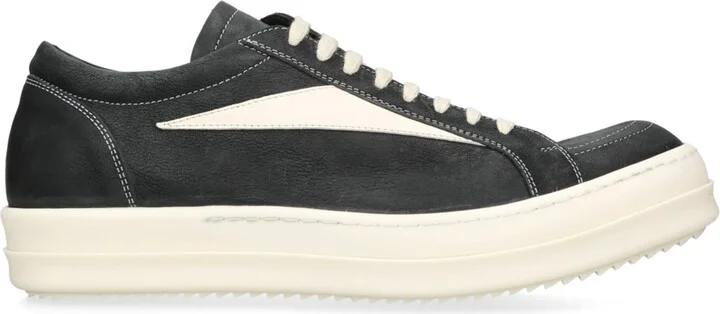 Rick Owens Nubuck Leather Low-Top Sneakers