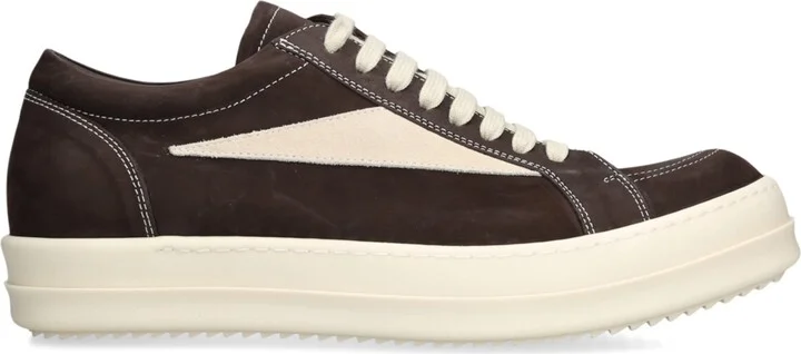 Rick Owens Nubuck Leather Low-Top Sneakers