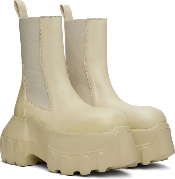 Rick Owens Off-White Hollywood Beatle Mega Tractor Boots - Image 4
