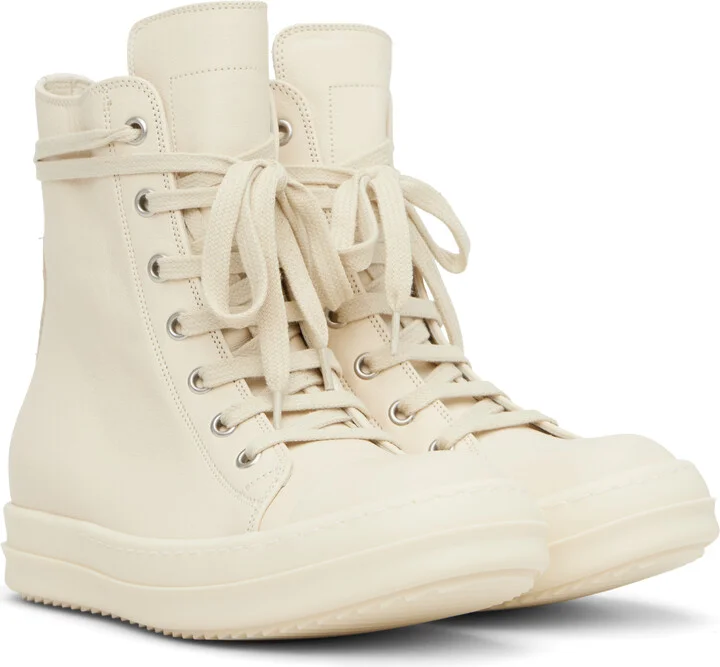 Rick Owens Off-White Hollywood High-Top Sneakers - Image 4