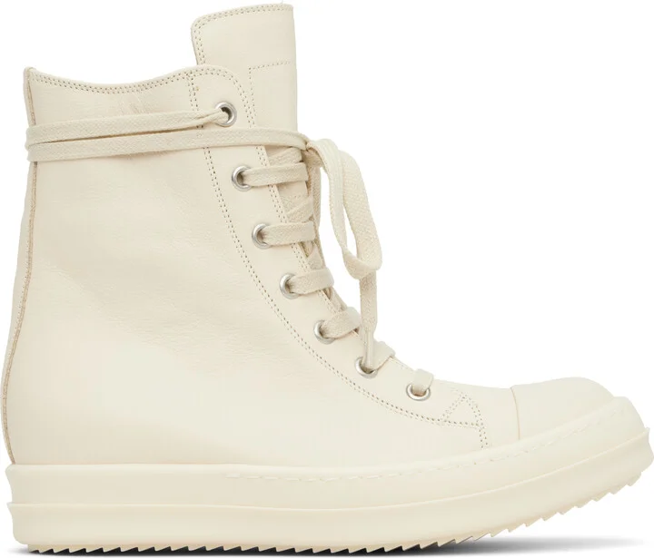 Rick Owens Off-White Hollywood High-Top Sneakers