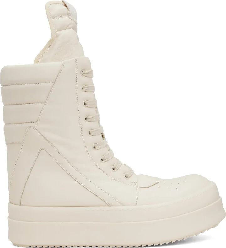 Rick Owens Off-White Hollywood Mega Geobasket Sneakers