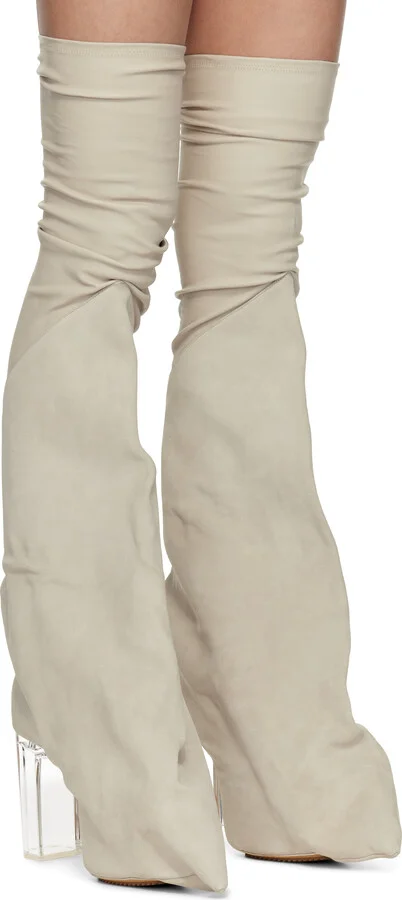 Rick Owens Off-White Hollywood Taco Kiss Tall Boots - Image 4