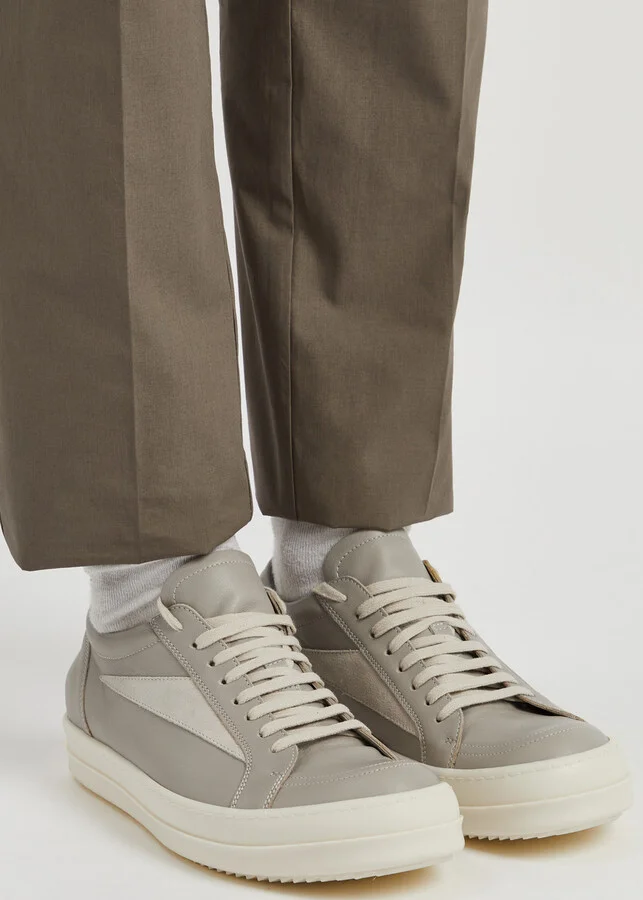 Rick Owens Panelled Leather Sneakers - Image 5
